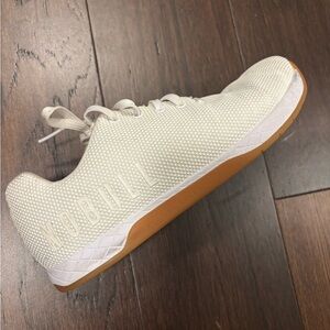 NOBULL White and Brown Athletic Shoes with Knit Upper